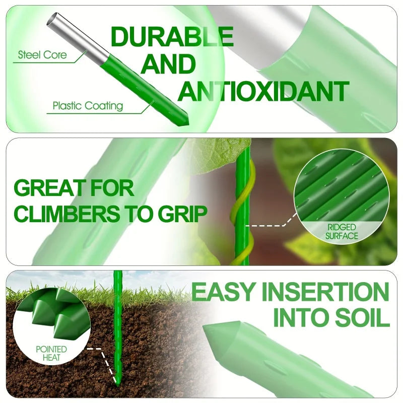 Multi Purpose Metal Garden Stakes Durable Vegetable Support
