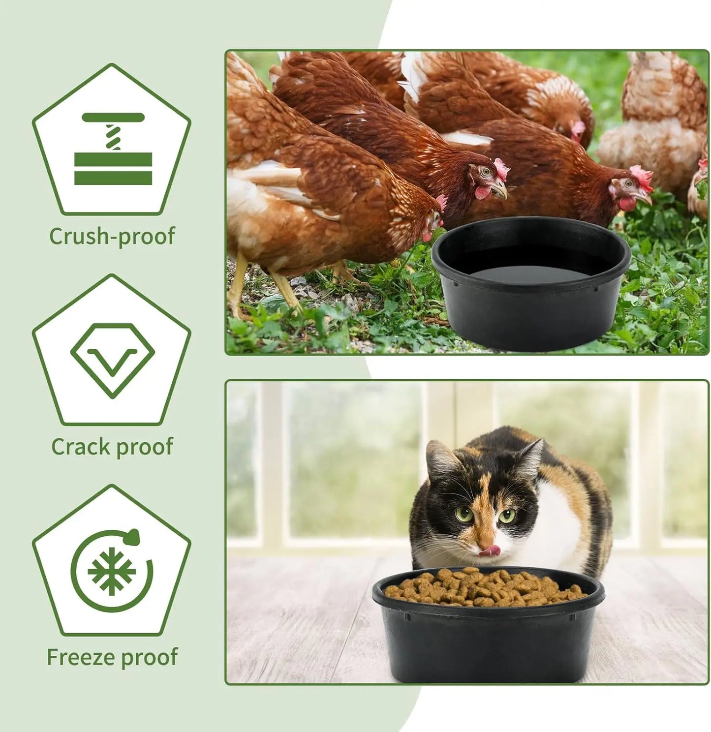 Rubber Feed Bowl for Farm Animals Durable and Flexible