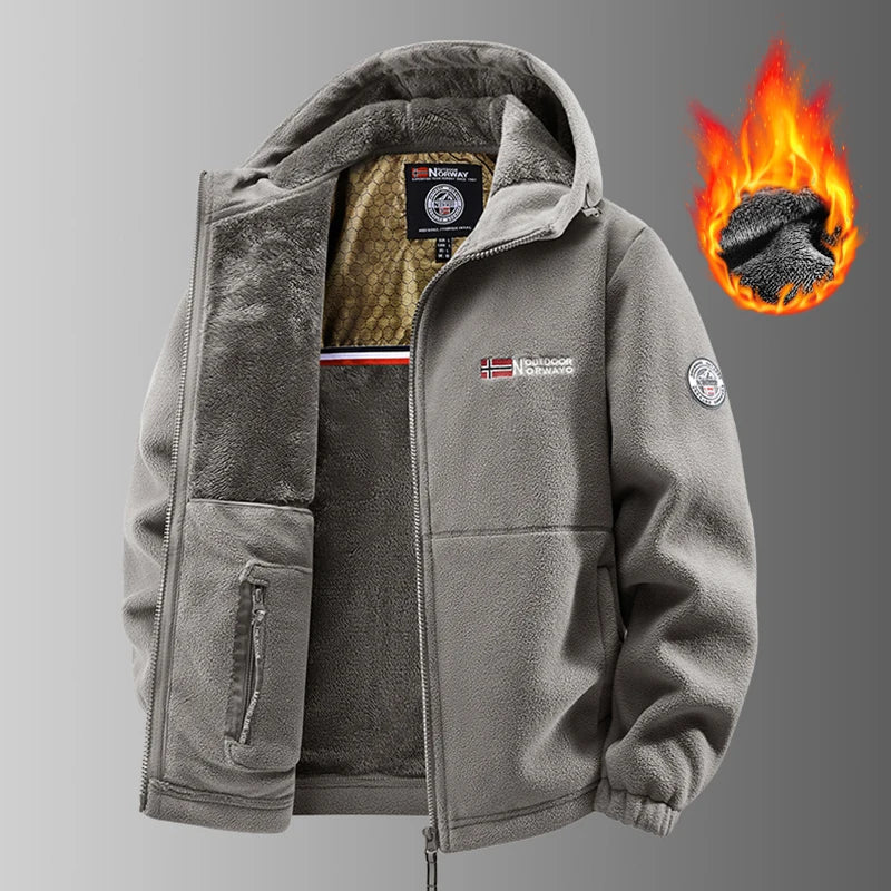 Fujian Choice Mens Winter Polar Fleece Jacket Thermal Softshell Coat