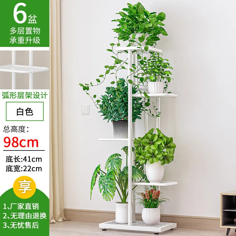 Iron Flower Stand Pot Display Shelf For Balcony Garden Decoration