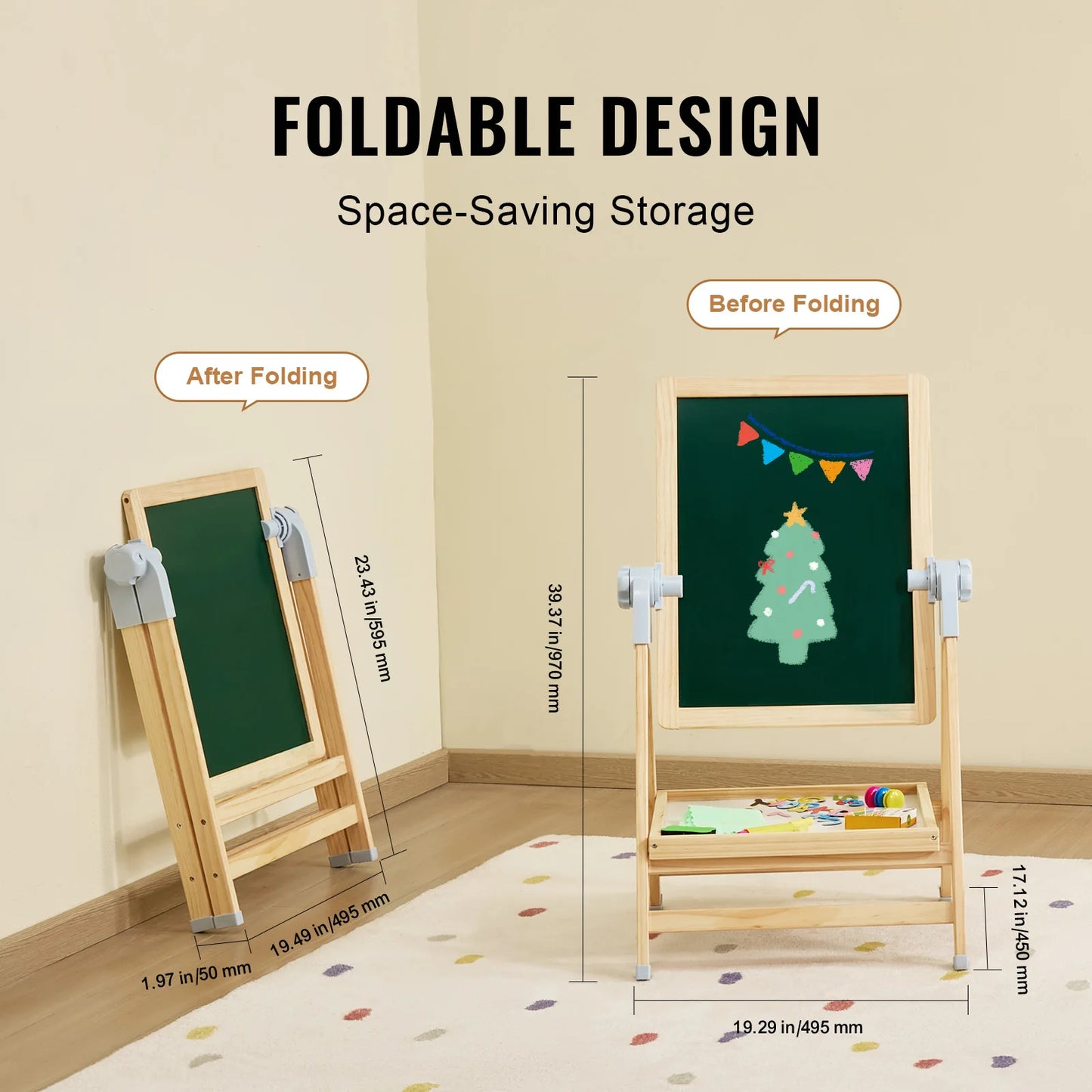 SucceBuy Standing Magnetic Drawing Board Art Easel With Painting Accessories