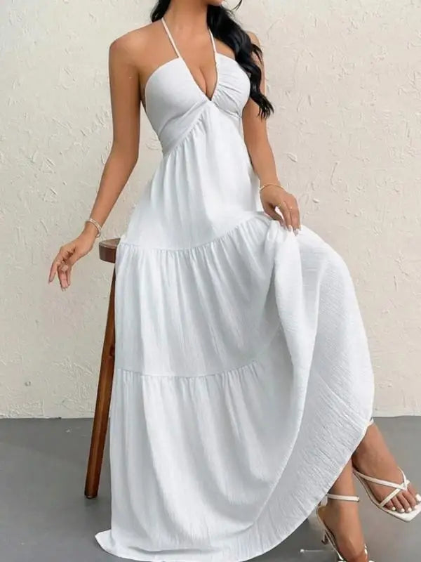 Others Women's Round Neck Strapless Dress For City Walks