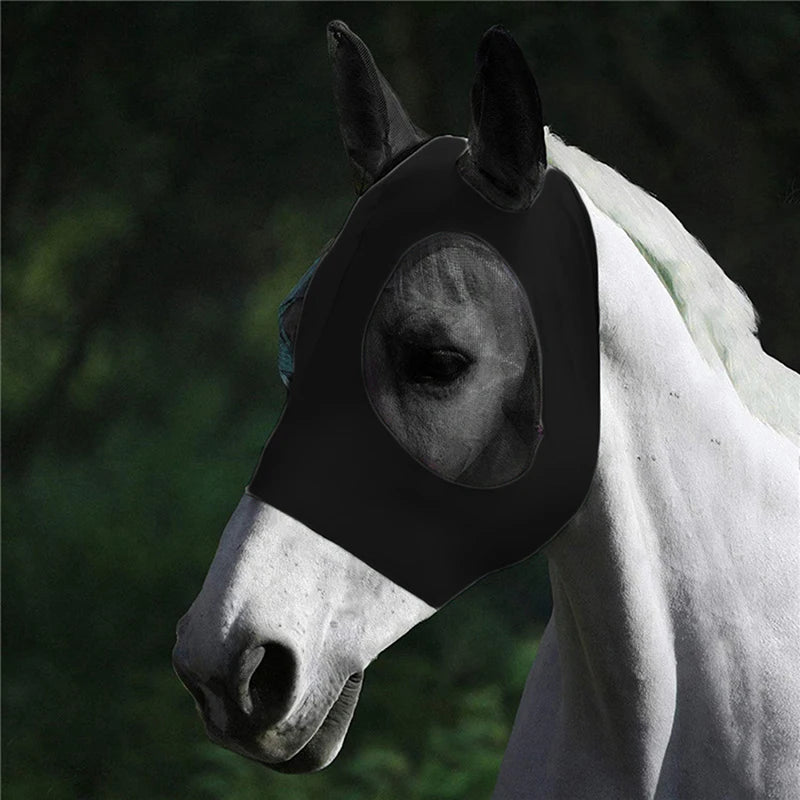 Anti Fly Mesh Equine Mask For Horses With Covered Ears