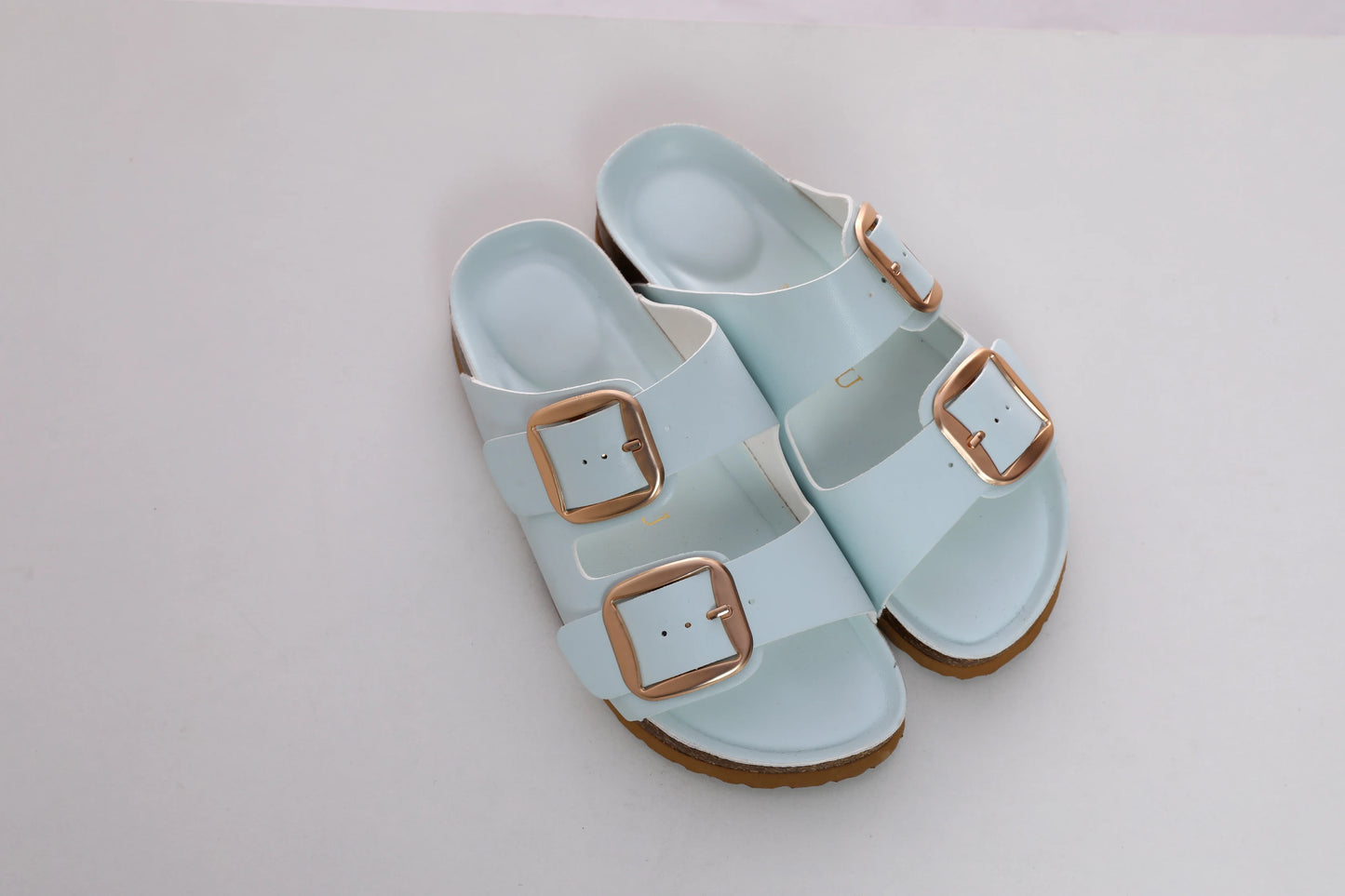 Women's Summer Slip-On Slippers With Adjustable Buckle Straps PU Sandals