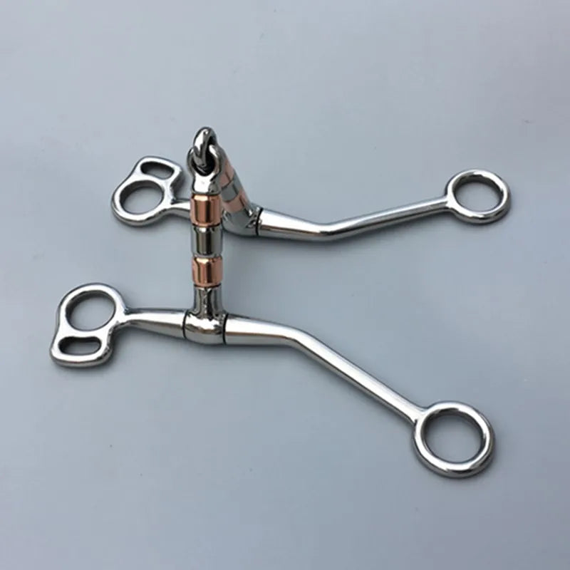 Western Bit Equipment Long Shank Copper Roller Mouth Stainless Steel Training Horse Bit 5 Inches 13cm