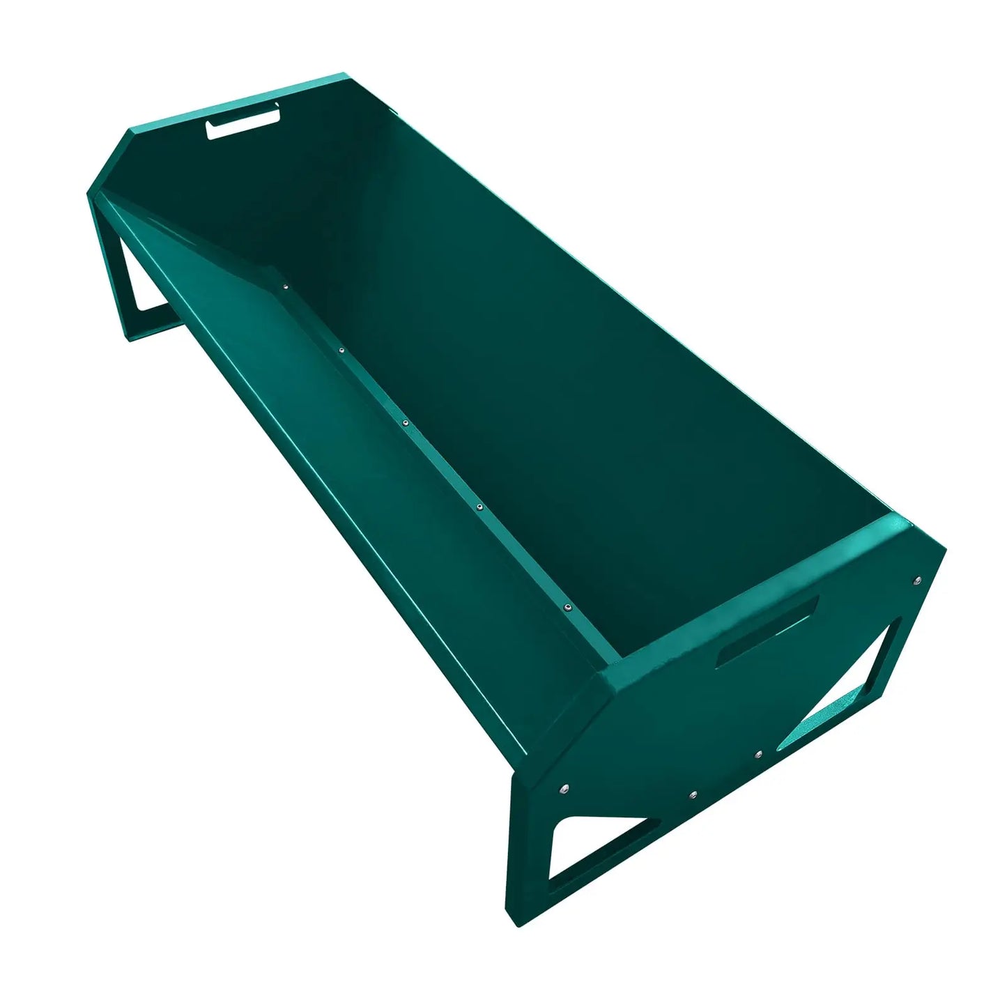 HiMISS 22 Gallon Heavy Duty Galvanized Steel Livestock Feeder Rustproof V Shaped