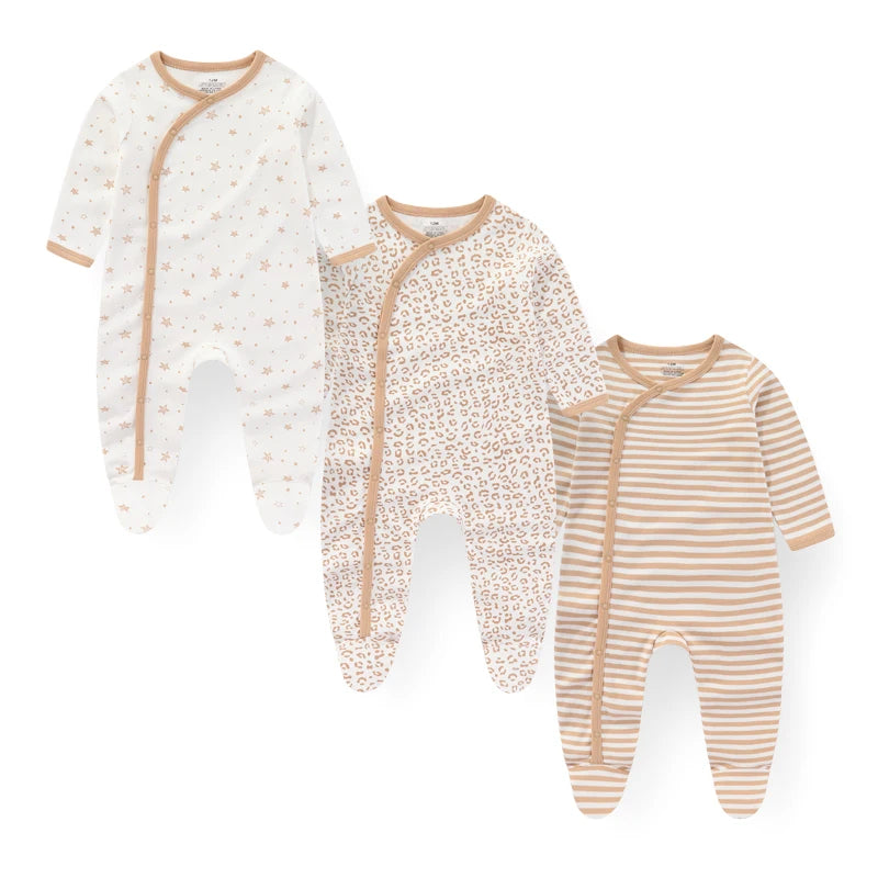 3 Piece Baby Romper Set Autumn Winter Long Sleeve 100% Cotton