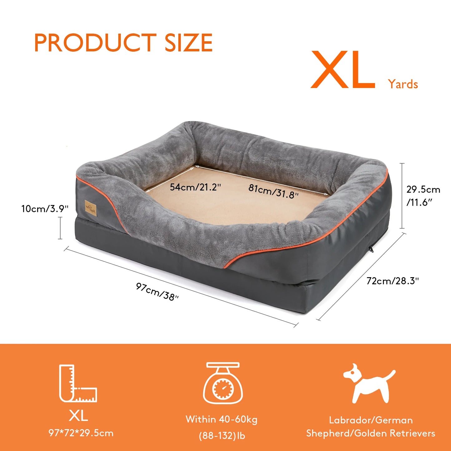 BINGOPAWCN Anti Allergy Dog Bed With Removable Waterproof Cover
