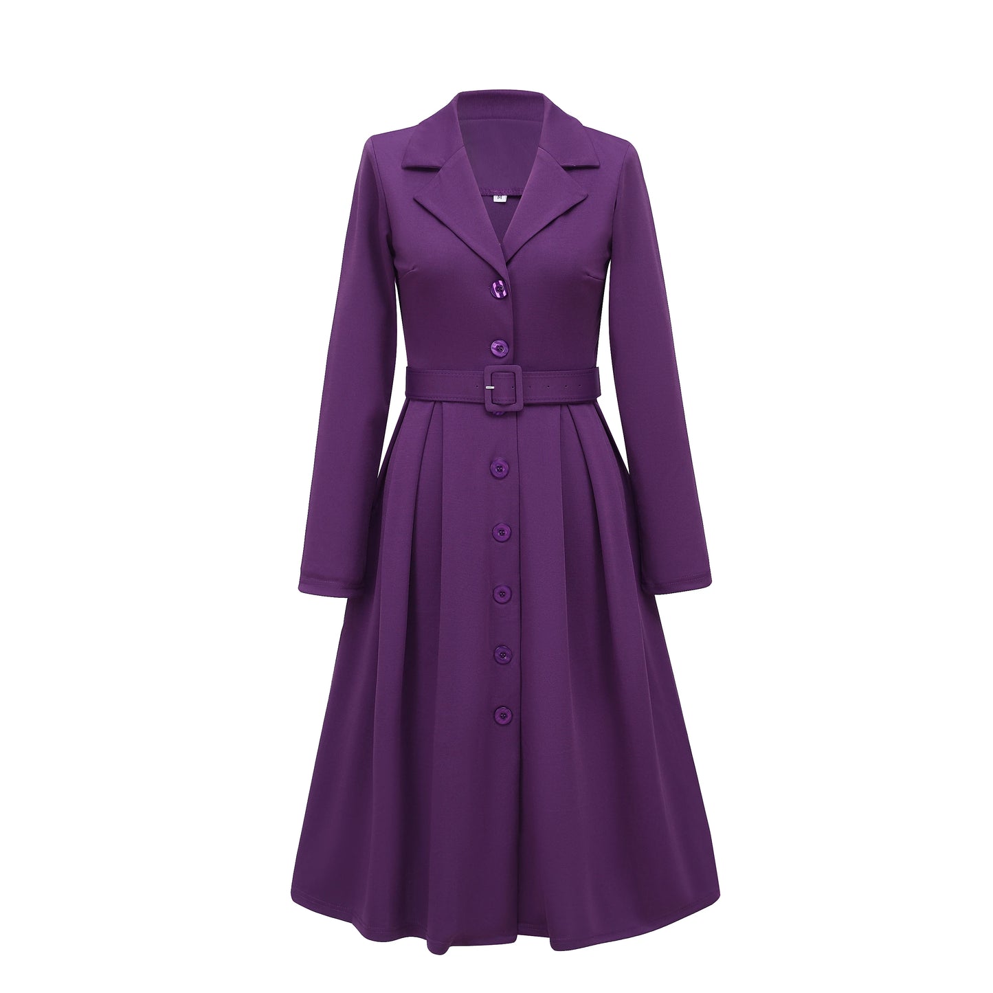 MSHIGHBEAUTYCN Knit Midi Dress With Collar Button Front