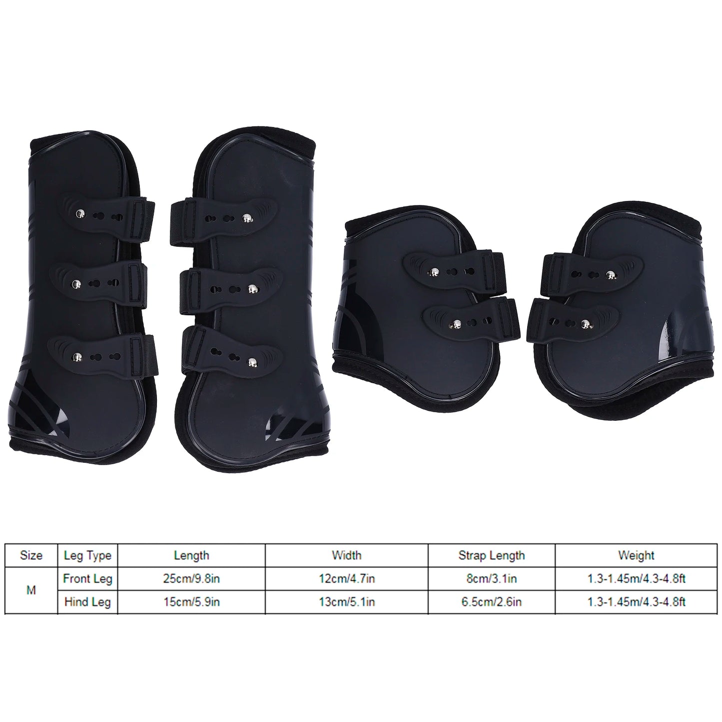 4 Pack PU Shell Tendon Guard Boots For Horses