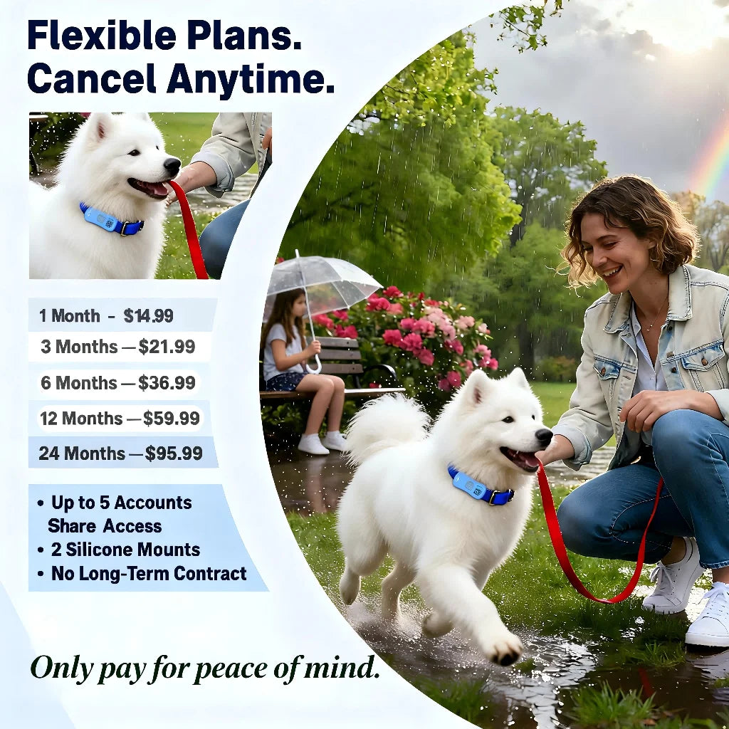 WANWAYTECH GPS Pet Tracker for Dogs and Cats QR Code Real Time Tracking