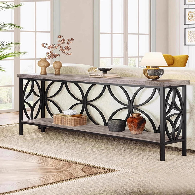 XMSJ Luxury American Console Table Vintage Style Hallway Sofa Table