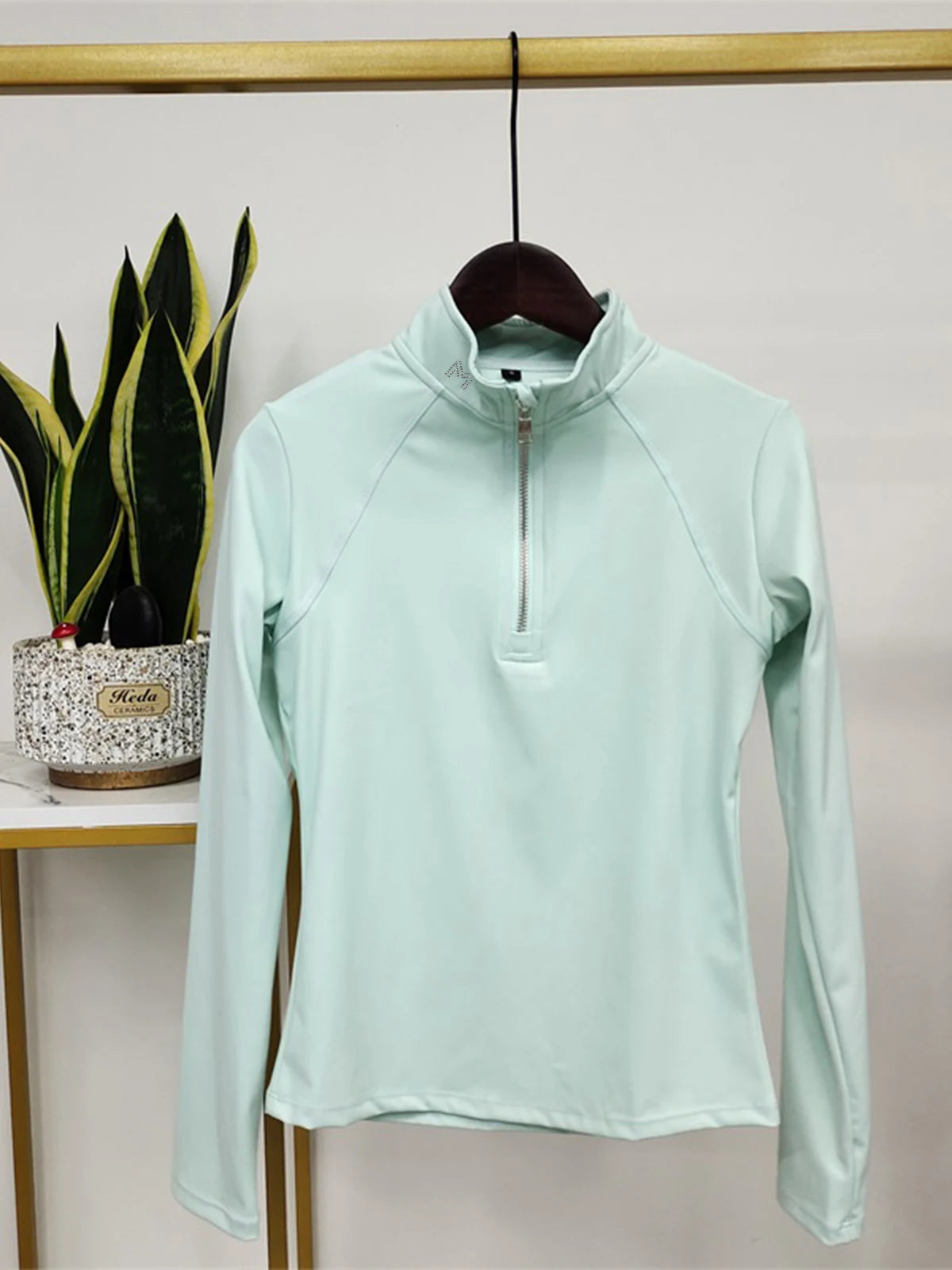 NONECN Equestrian Baselayer Zip Top For Long Sleeve Riding