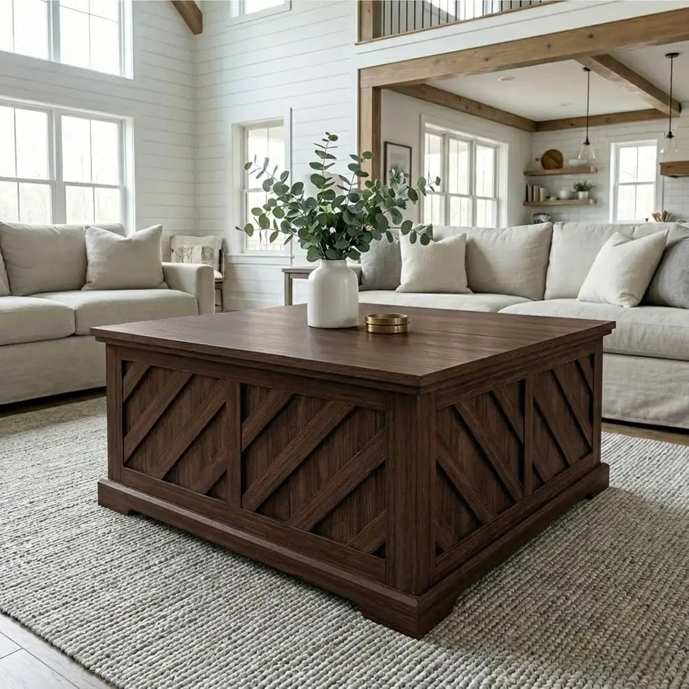 Lift Top Coffee Table With Storage And Hidden Compartment
