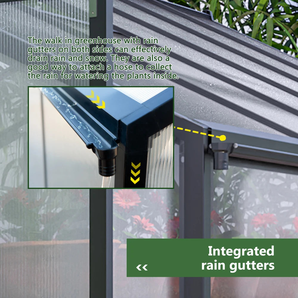 Walk In Aluminium Greenhouse For Outdoor Garden Use