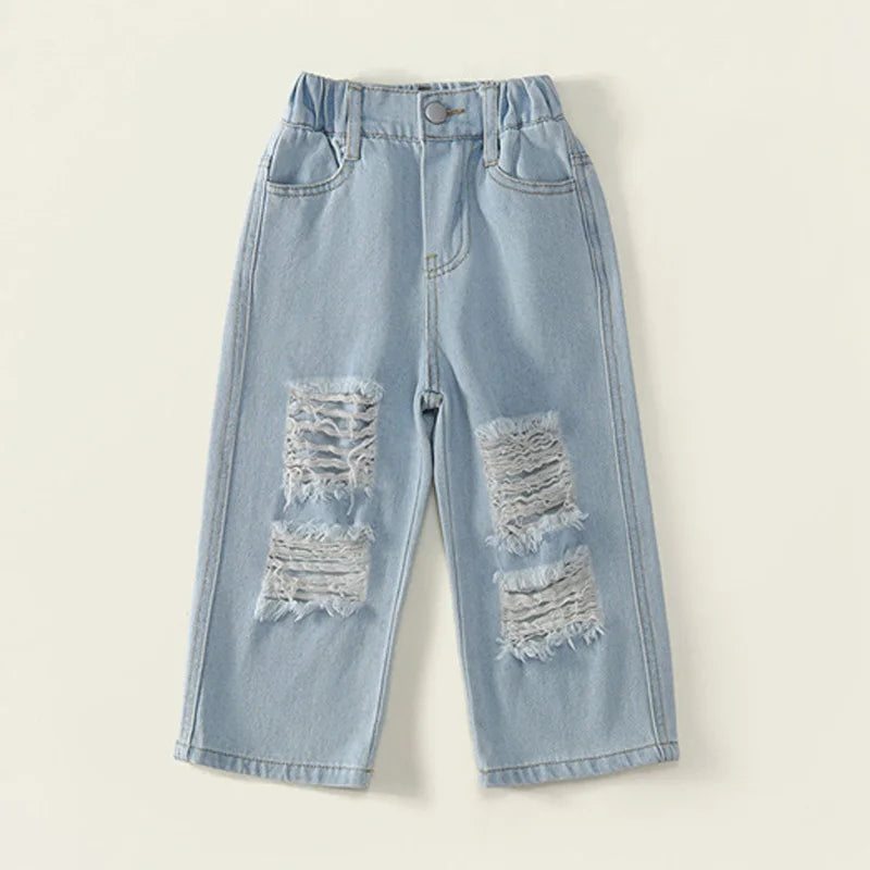 Baby Spring Jeans for Boys Elastic Waist Denim Pants