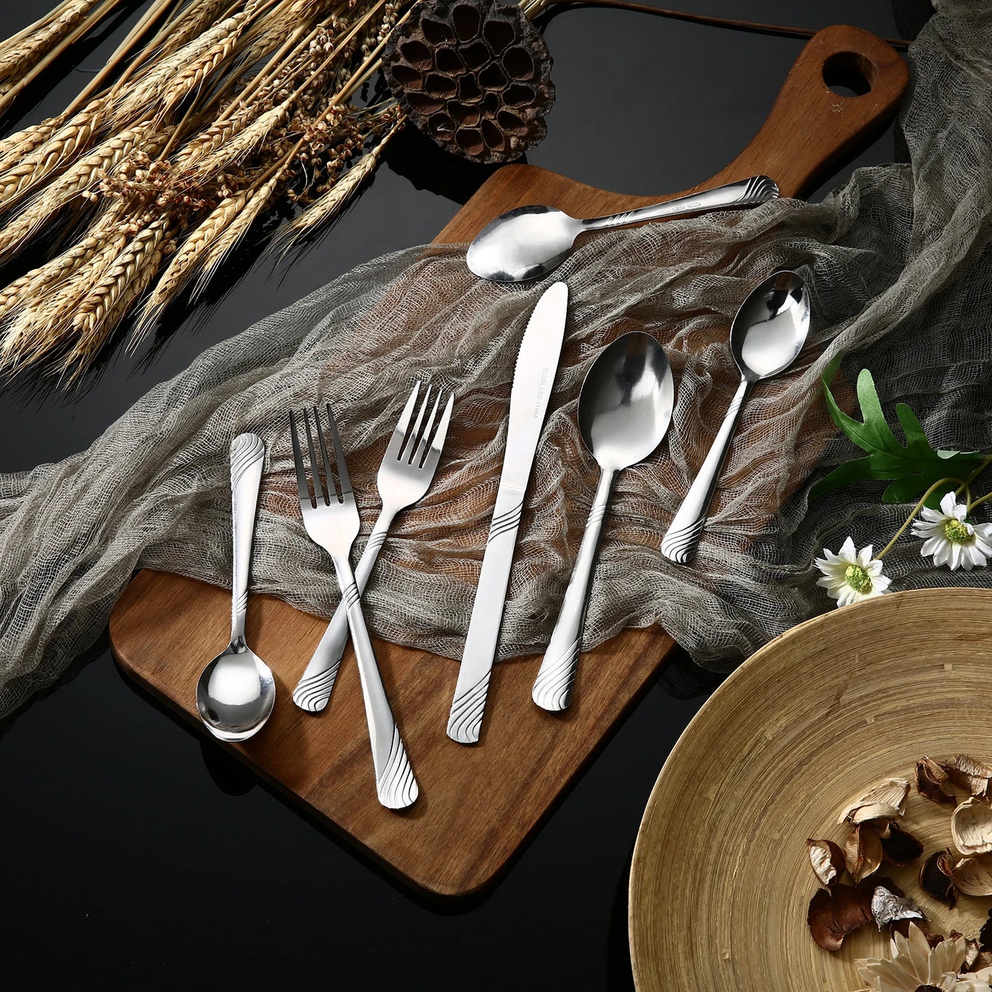 HANSMART Stainless Steel Cutlery Set Tableware Flatware Dinnerware Gift