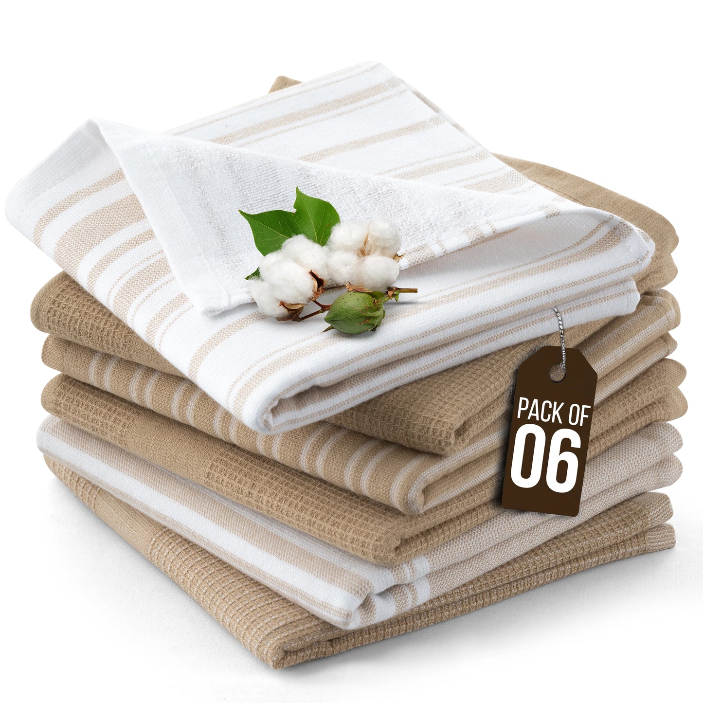 Lux Decor 6 Piece Kitchen Towel Set 100 Percent Cotton