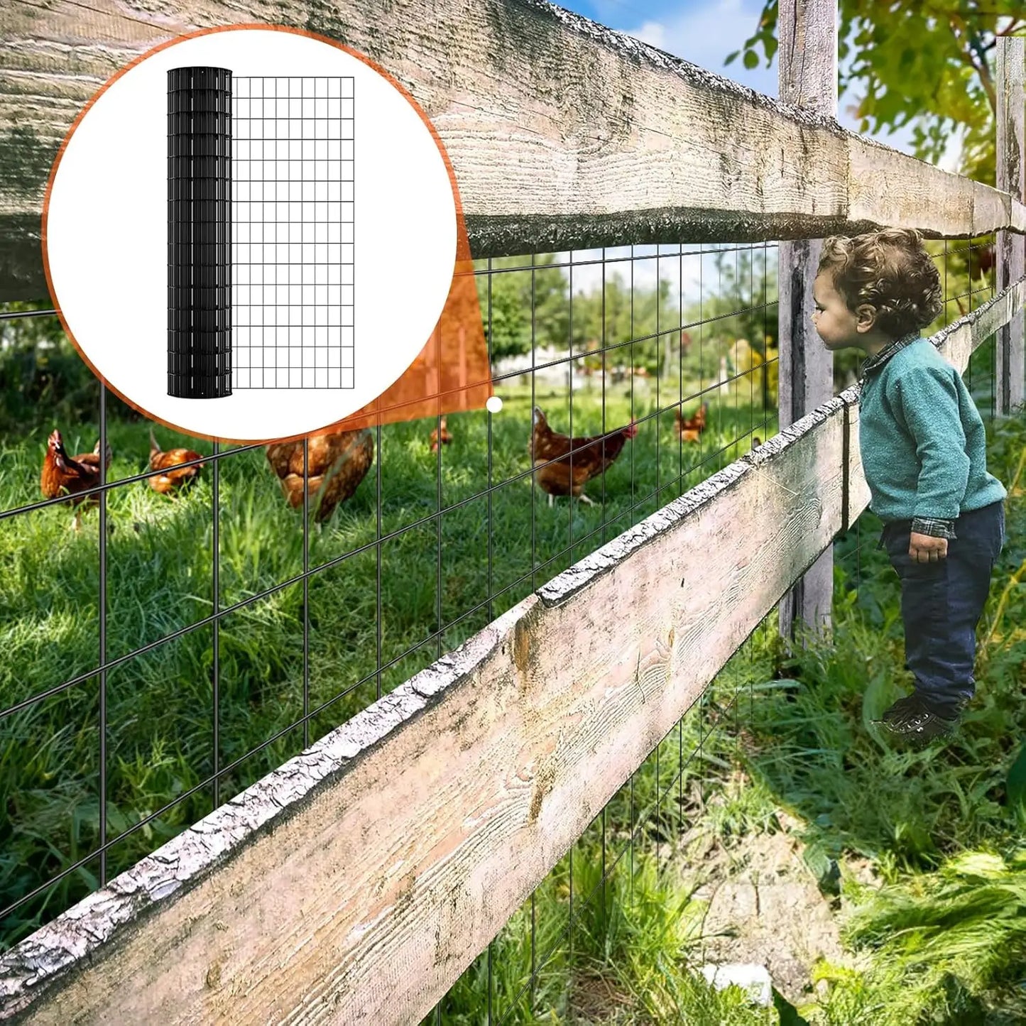 Heavy-Duty Welded Wire Mesh – 36"x50ft Galvanized Steel, 2"x3" Grids (Rust-Proof & Easy DIY Cutting)