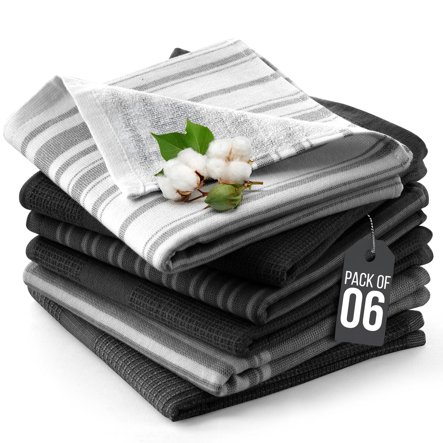 Lux Decor 6 Piece Kitchen Towel Set 100 Percent Cotton
