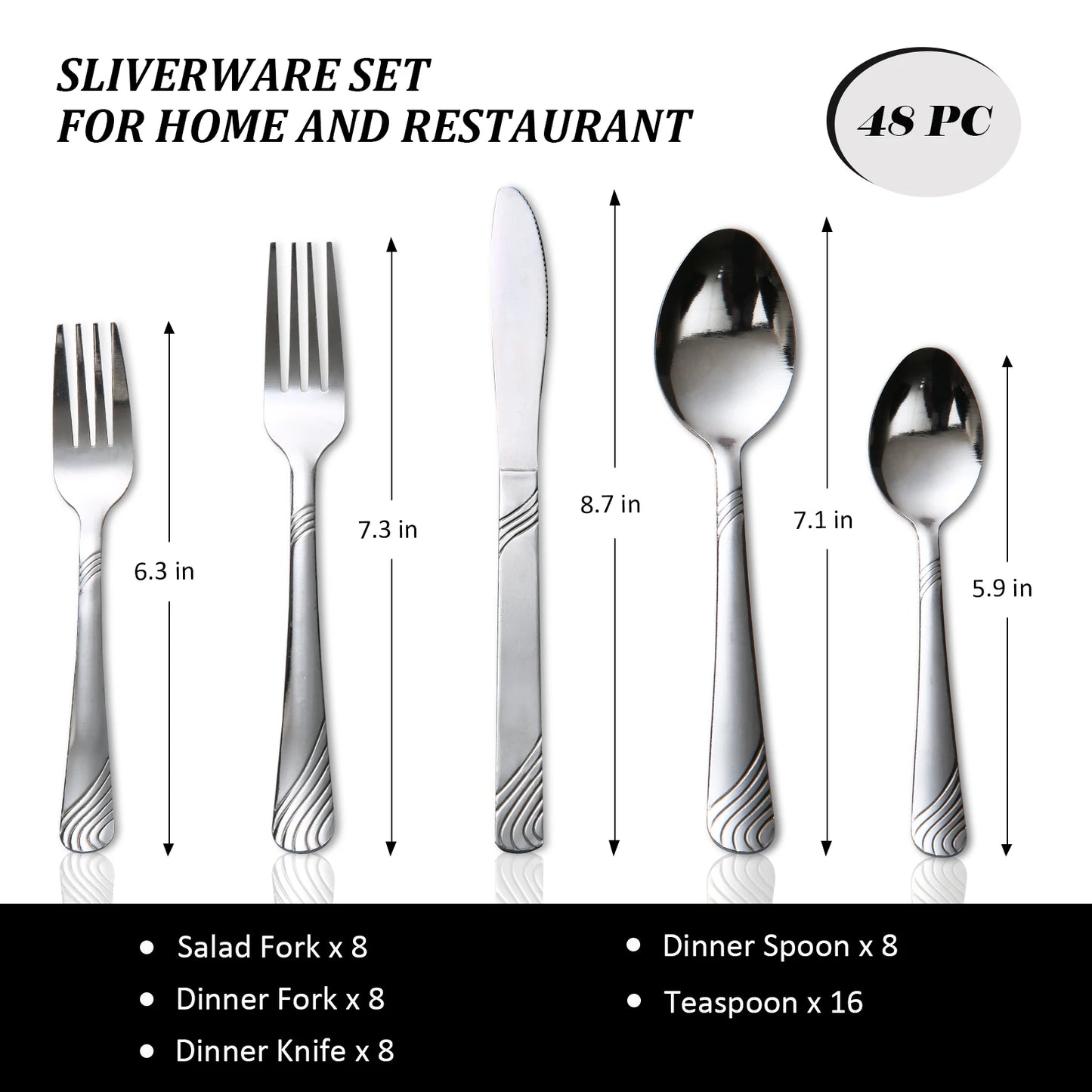 HANSMART Stainless Steel Cutlery Set Tableware Flatware Dinnerware Gift