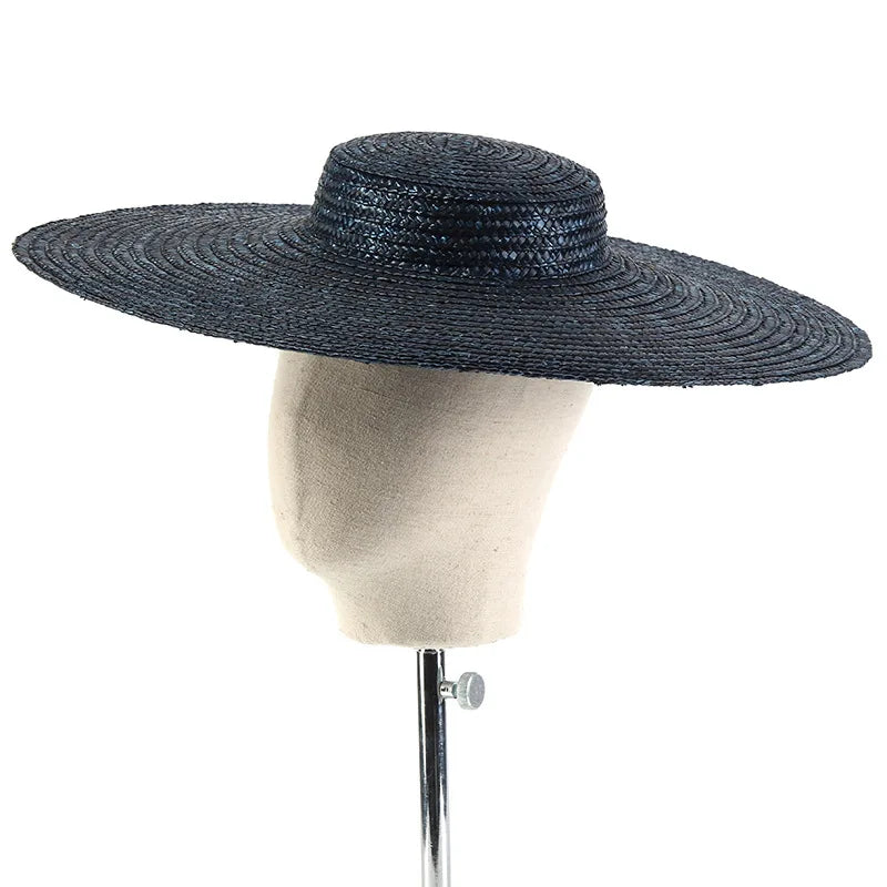 WZRYTTLCN Straw Hat Boater Sun Hat With Ribbon Tie Beach