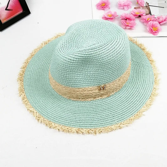 TrancyfineCN Unisex Straw Fedora Hat Travel Beach Sun Hat