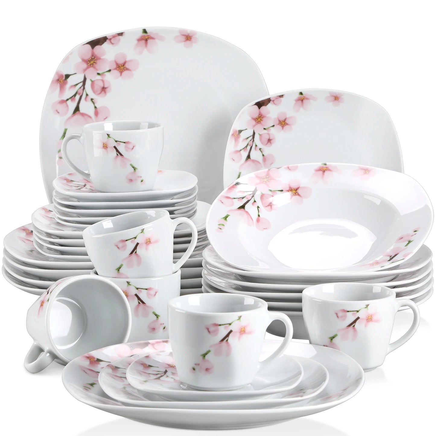 Malacasa Ceramic Annie Dinnerware Set Plates Cups Saucers