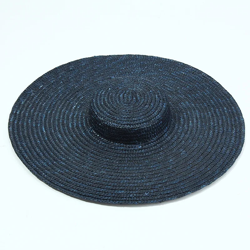 WZRYTTLCN Straw Hat Boater Sun Hat With Ribbon Tie Beach