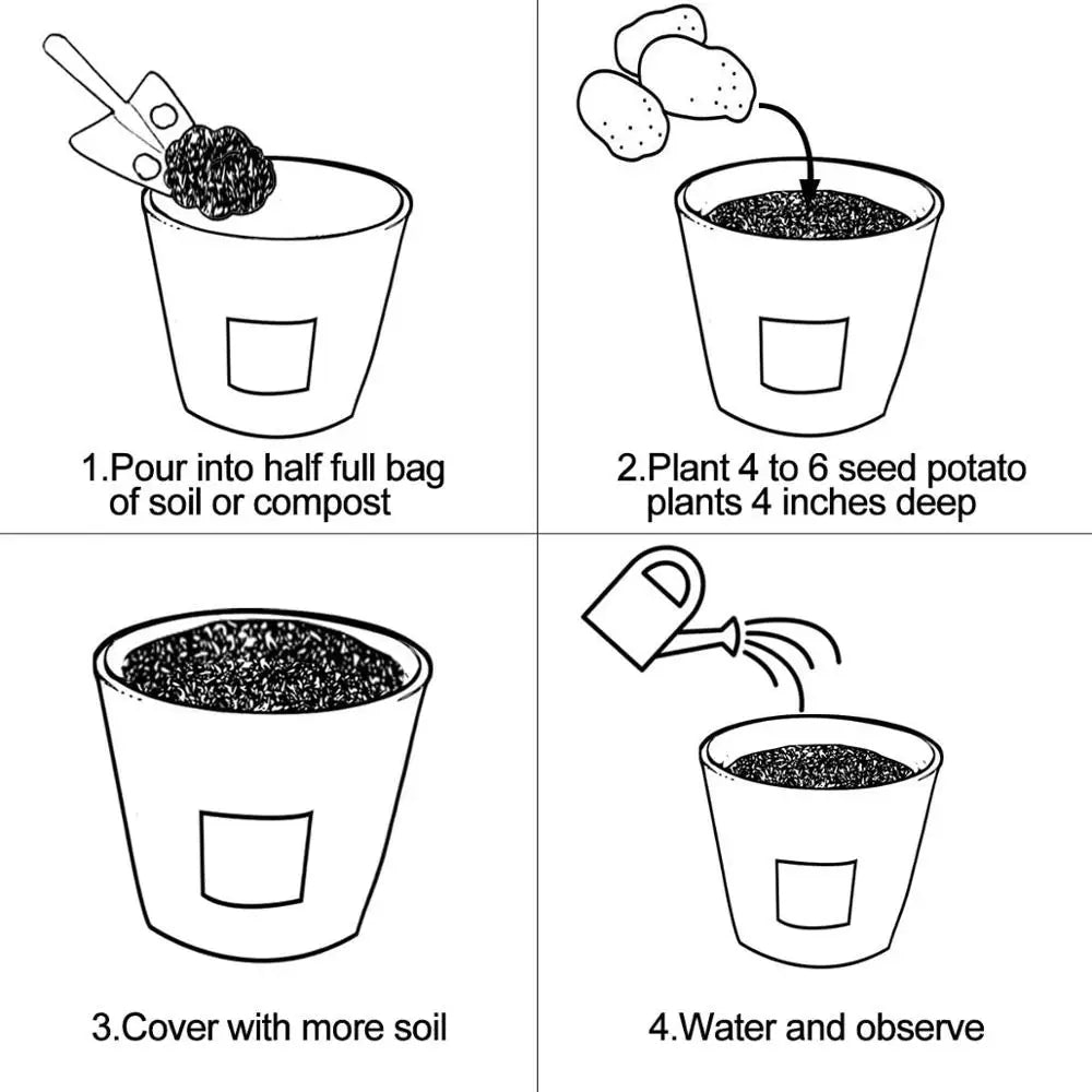 Jianyana 3 Pack Potato Grow Bags With Handles For Vegetables And Tomatoes