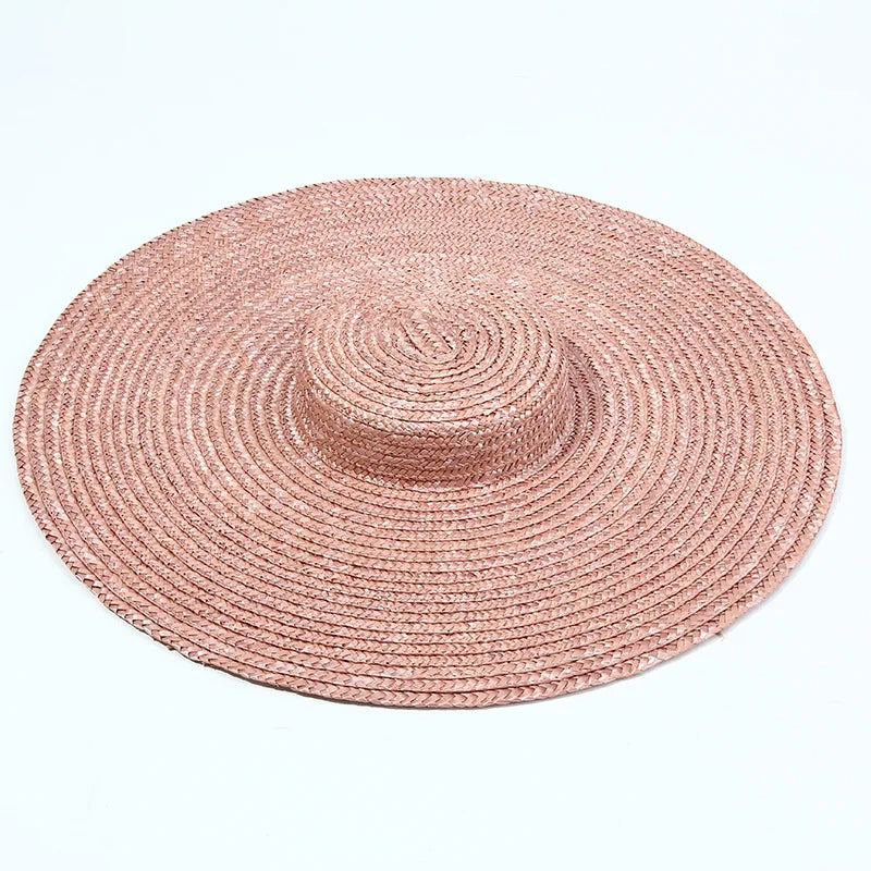 WZRYTTLCN Straw Hat Boater Sun Hat With Ribbon Tie Beach