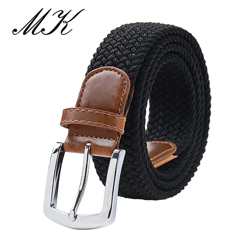 MaiKun Men's Tactical Belt With Metal Pin Buckle Elastic