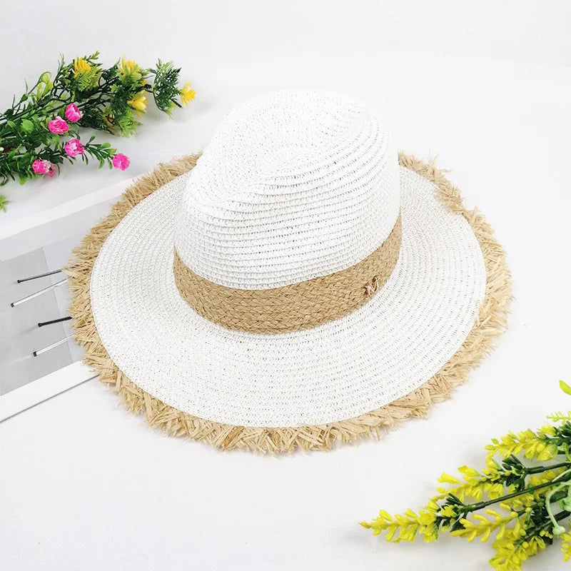 TrancyfineCN Unisex Straw Fedora Hat Travel Beach Sun Hat