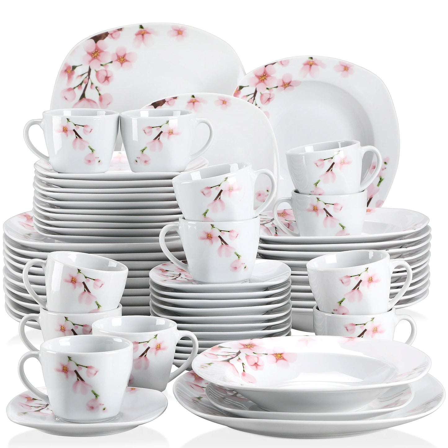 Malacasa Ceramic Annie Dinnerware Set Plates Cups Saucers