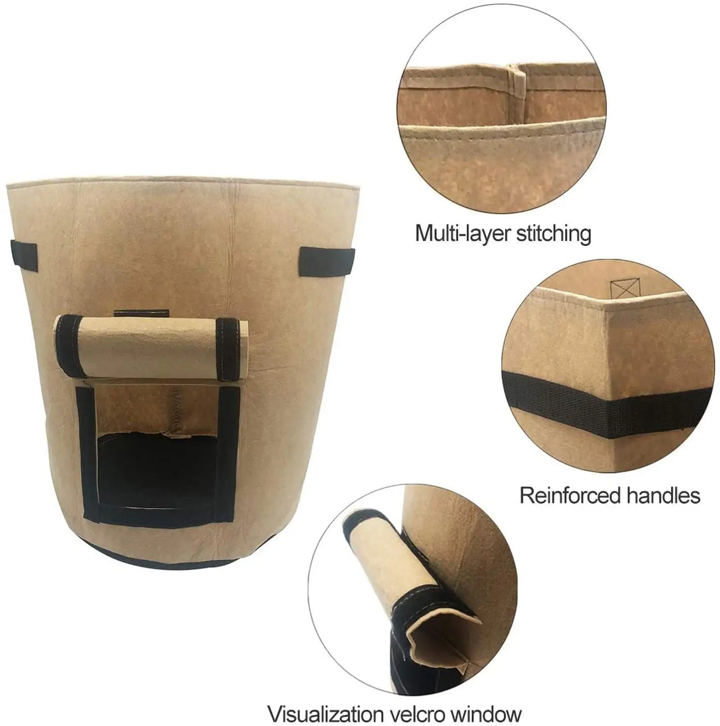 Jianyana 3 Pack Potato Grow Bags With Handles For Vegetables And Tomatoes