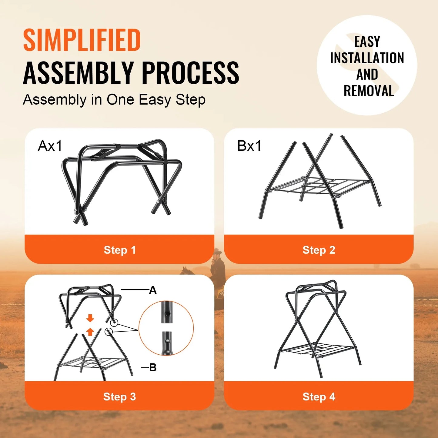 Folding Saddle Rack Freestanding Horse Saddle Stand 2 Pack