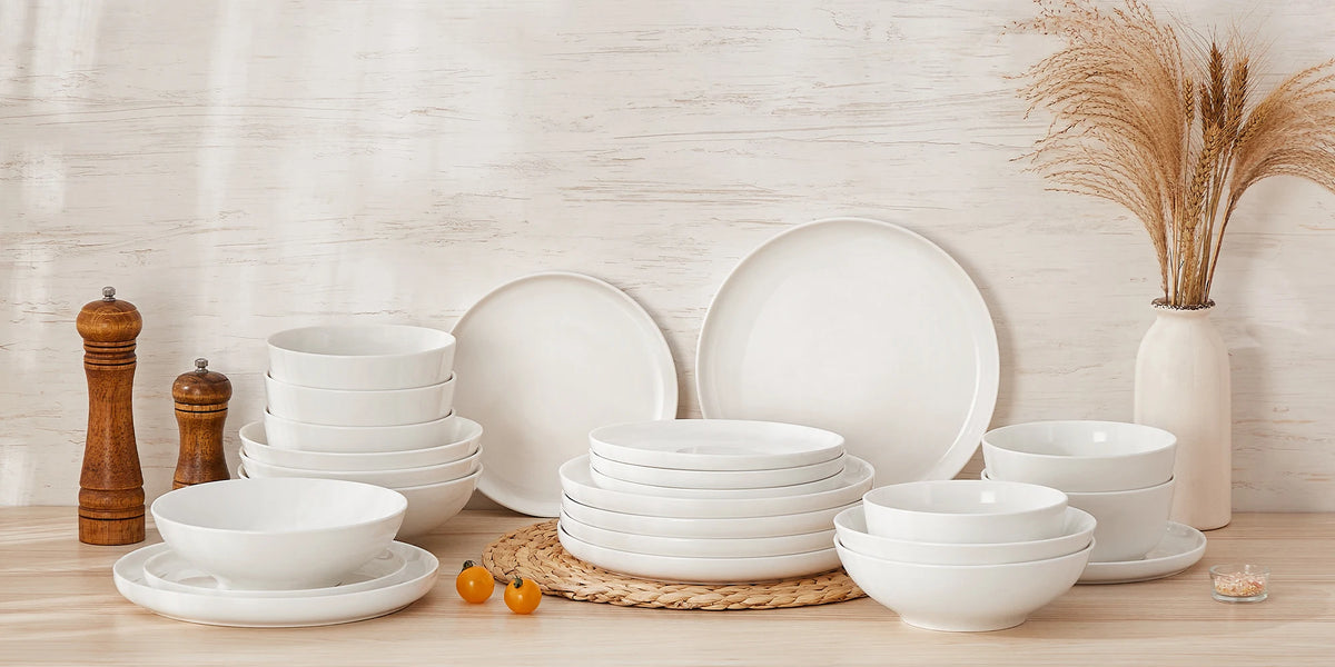 Malacasa Premium Ceramic Dinnerware Set With Bowls