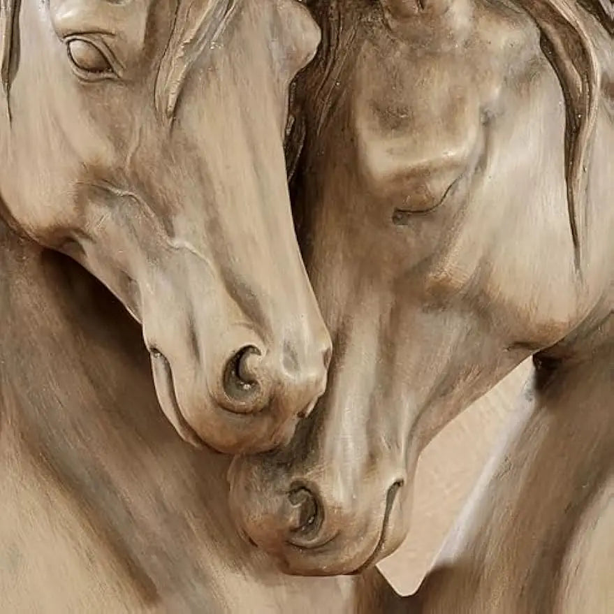 Resin Horse Sculpture Heart Shaped Nuzzling Table Decor Living Room