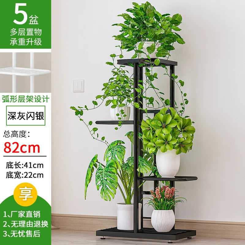 Iron Flower Stand Pot Display Shelf For Balcony Garden Decoration