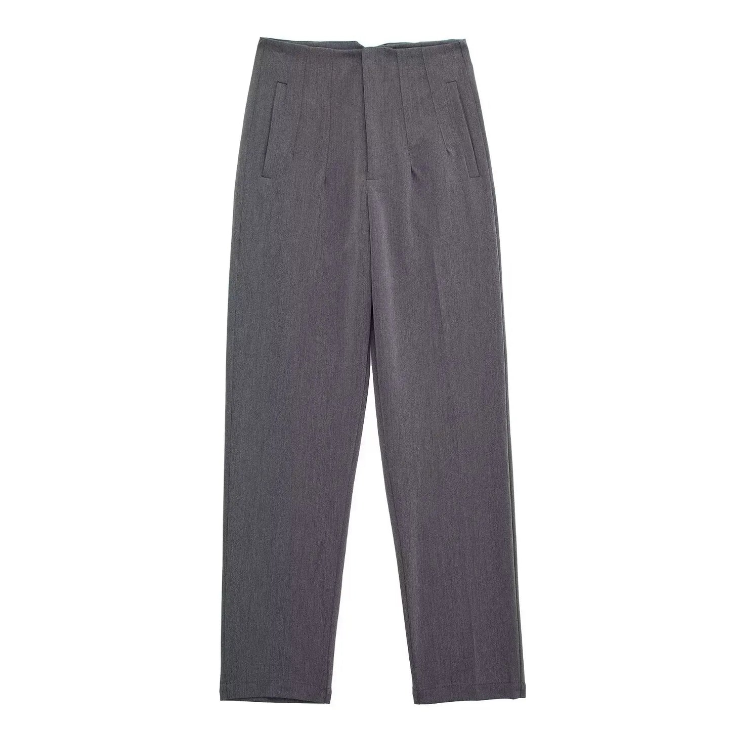 Others High Waist Casual Pants For Women Slim Fit Polyester