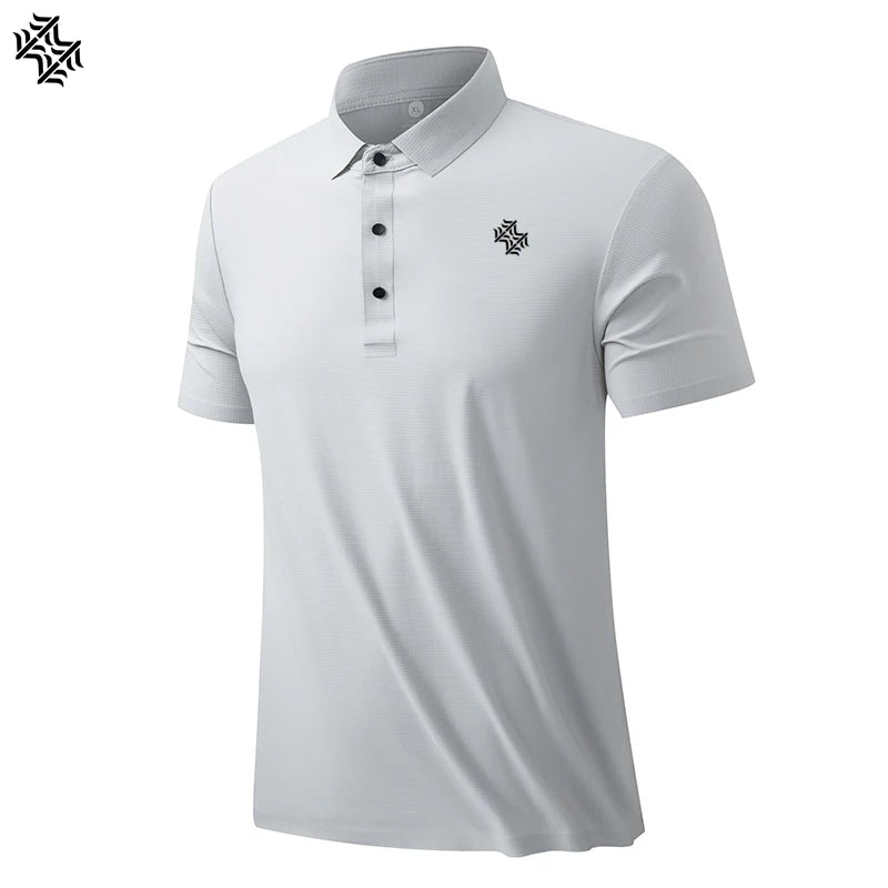 SENBWL Men's Seamless Outdoor Polo Shirt Sports Performance