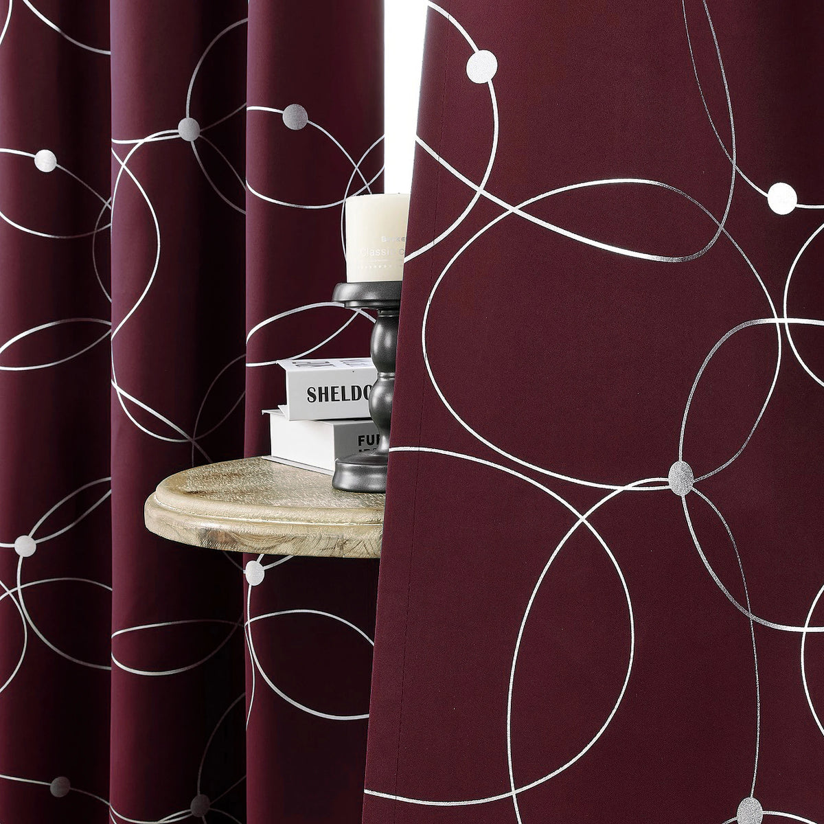 Circle And Dots Foil Thermal Insulated Curtains