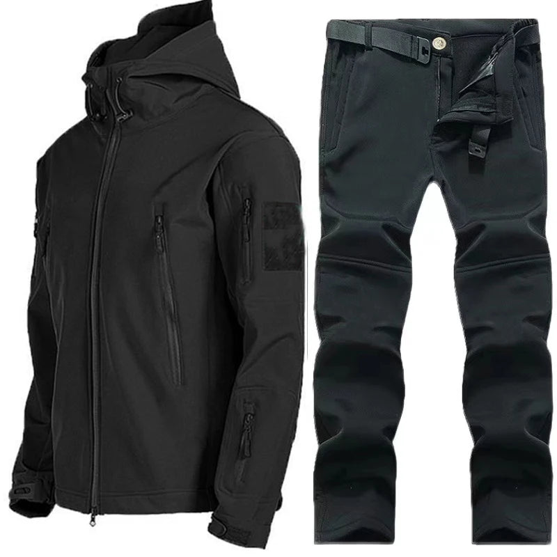 Mazerout Men Tactical Softshell Waterproof Fleece Jacket