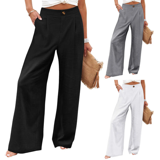 Cakulo Cotton Linen Pants Women Casual Lightweight Trousers With Pockets