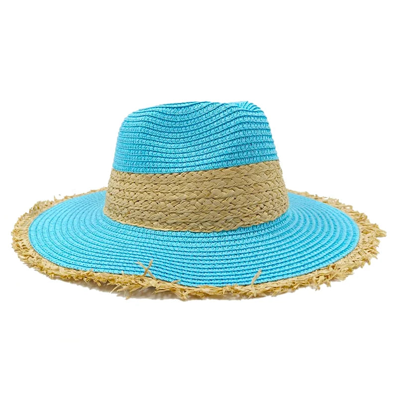 TrancyfineCN Unisex Straw Fedora Hat Travel Beach Sun Hat