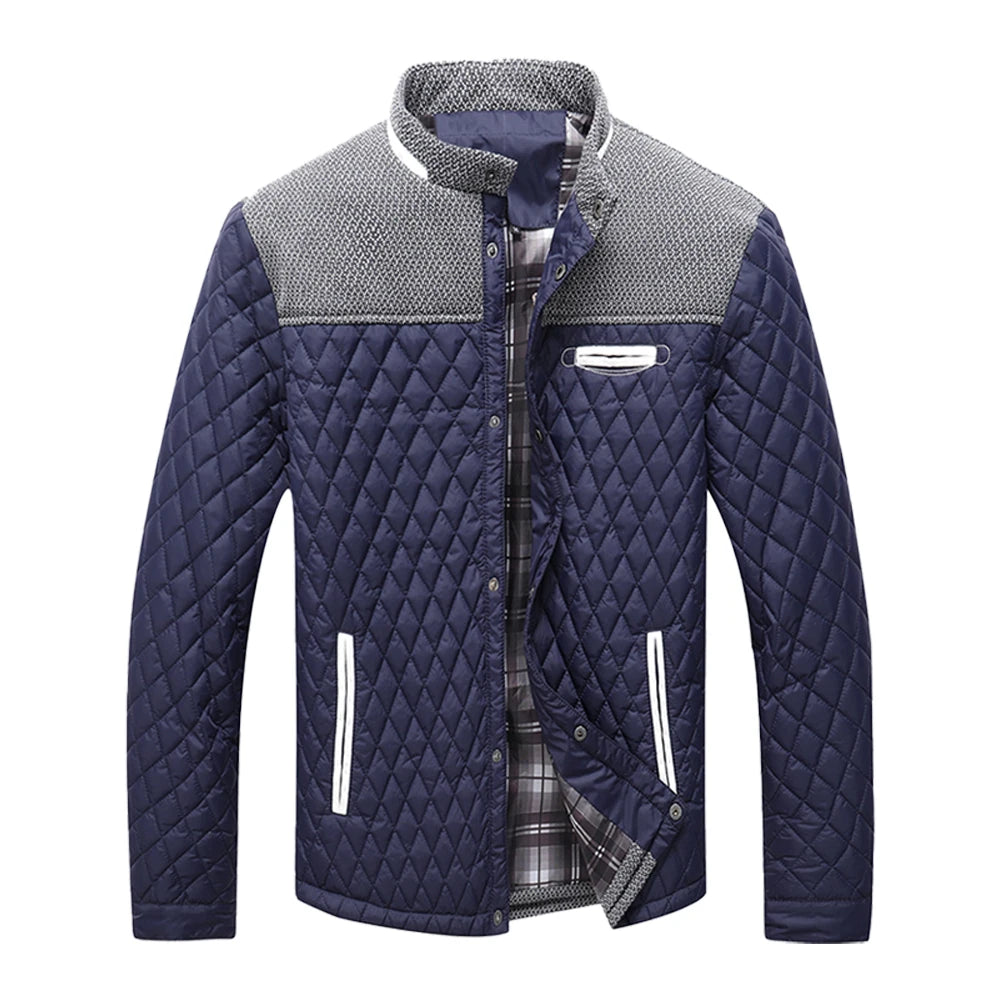 Men's Winter Bomber Jacket Quilted Waterproof Lightweight Business Casual Outerwear
