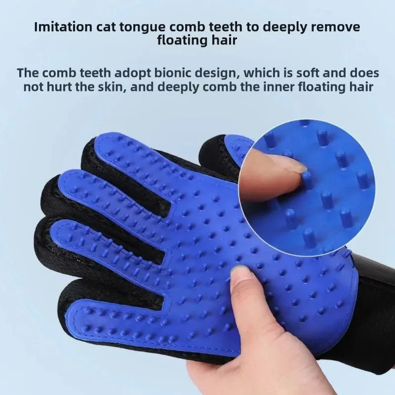 Anti Scratch Cat Grooming Gloves Deshedding Massaging Rubber Mitt