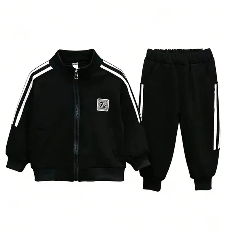 Kids Tracksuit Set Zipper Jacket And Pants Unisex Outfit