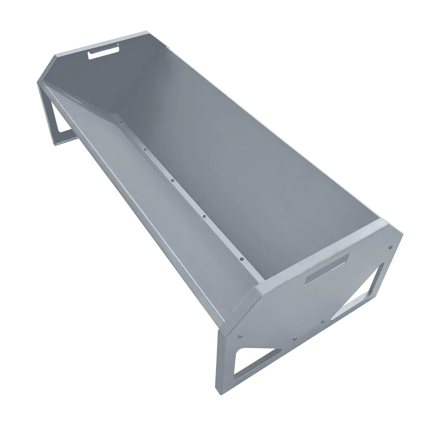 HiMISS 22 Gallon Heavy Duty Galvanized Steel Livestock Feeder Rustproof V Shaped