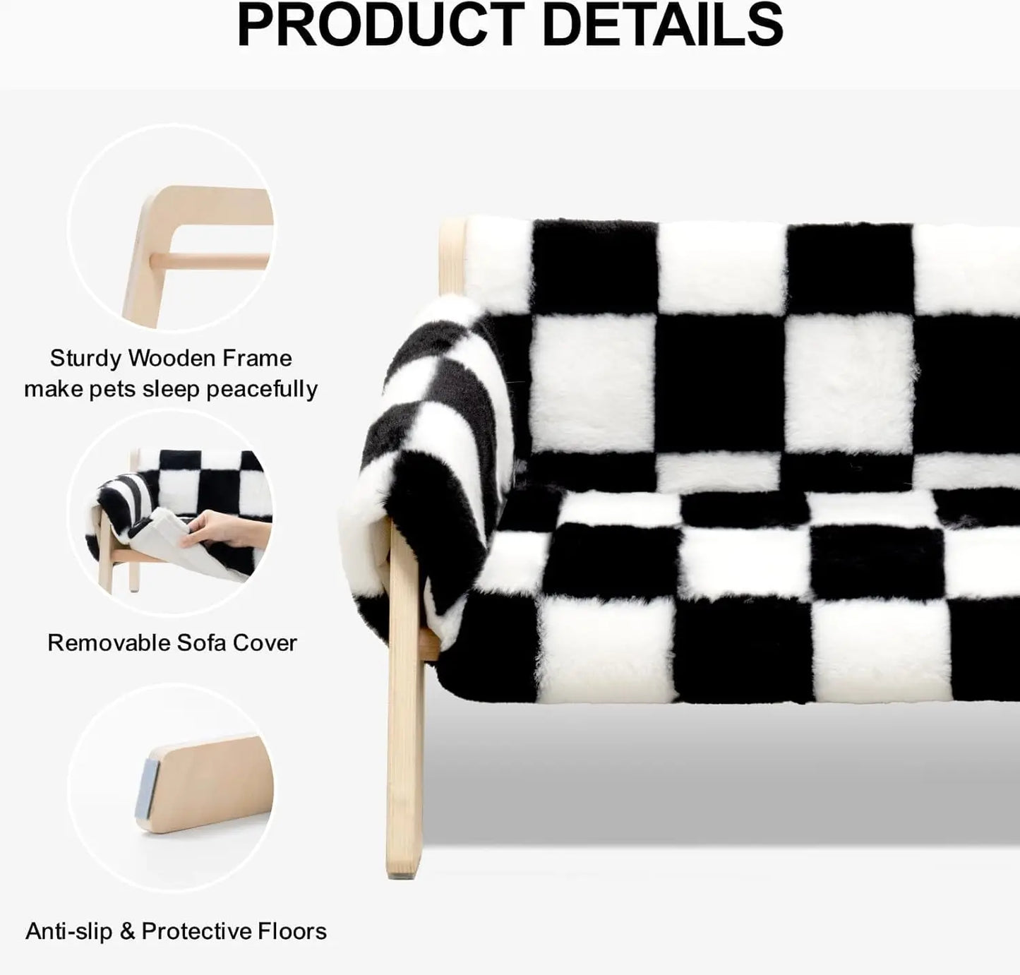MEWOOFUNCN Cat Couch Bed Pet Sofa With Removable Mattress Cover